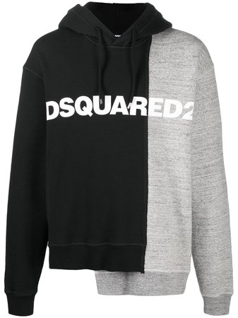 Dsquared2 two-tone asymmetric hoodie black S74GU0505STJ317 - Farfetch