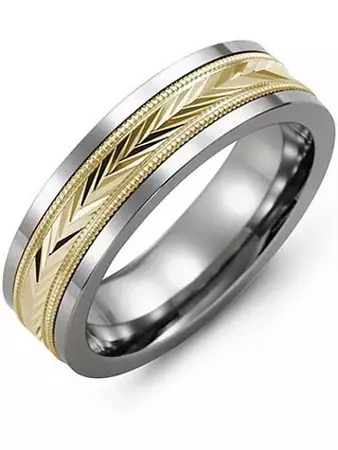 mens tan and silver ring - Google Search