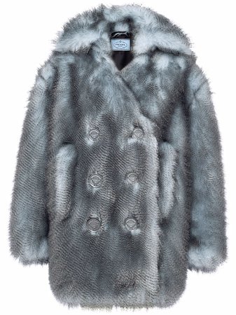 Prada double-breasted faux-fur Coat - Farfetch
