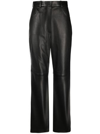 Shop 12 STOREEZ straight leg leather trousers with Express Delivery - FARFETCH