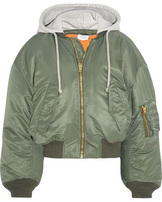 Hooded Bomber Jacket - Army green