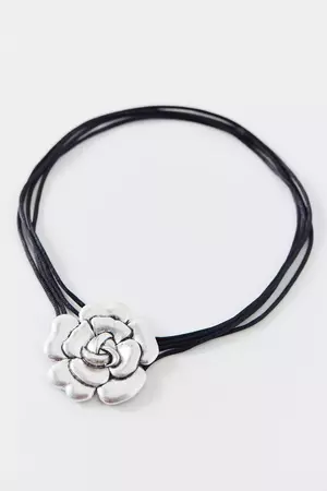 Rosette Cord Wrap Choker Necklace | Urban Outfitters