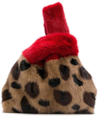 leopard fluffy tote bag