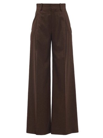 Cholé high rise wide leg brown trousers