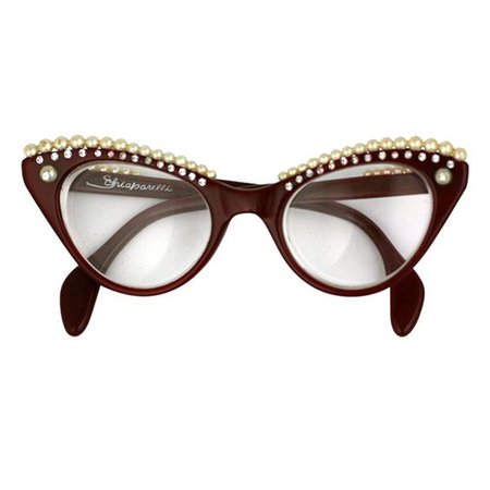 Schiaparelli rare red lucite surrealist eyeglasses from the late 1950's.