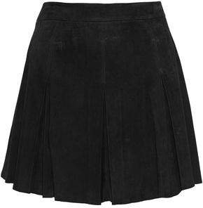 Lee Pleated Suede Mini Skirt