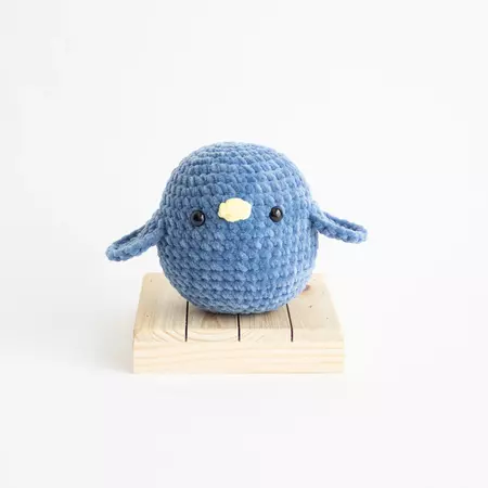 blue crochet stuffed animal