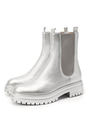 Женские серебряные кожаные ботинки chester GIANVITO ROSSI — купить за 78250 руб. в интернет-магазине ЦУМ, арт. G73462.20G0M.BXSARGE