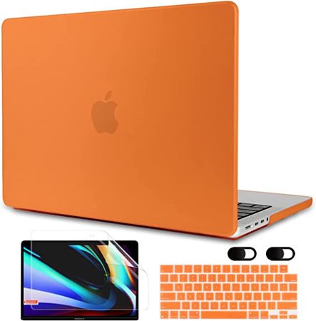 MEEgoodo for MacBook Pro 16 inch Case 2023 2022 2021 New A2780 A2485 M2 M1 Pro/Max with Touch ID, Plastic Hard Shell & Keyboard Cover & Webcam Cover Compatible with MacBook Pro M2 Case, Matte Orange : Amazon.ca: Electronics