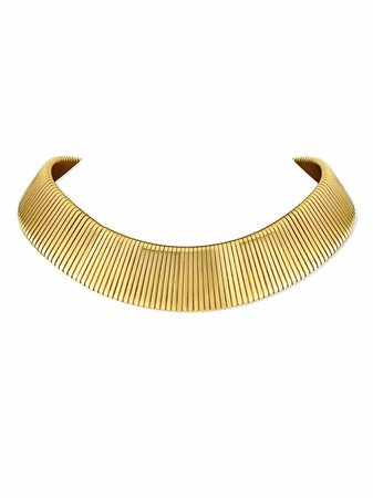 Pragnell Vintage 18kt Yellow Gold Retro Gas Pipe Collar Necklace - Farfetch