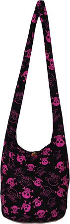 Amazon.com: Skull Bohemian Boho Hobo Hippie Gothic Crossbody Bag Purse 33" Black (Black) : Clothing, Shoes & Jewelry