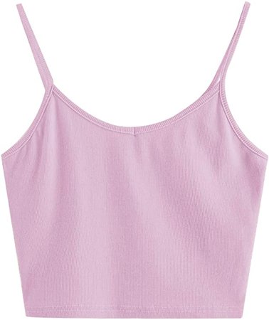 SheIn Women's Casual V Neck Sleeveless Ribbed Knit Cami Crop Top at Amazon Women’s Clothing store