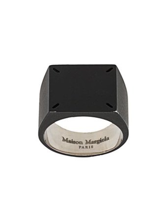 Maison Margiela Four-Stitch Signet Ring S30UQ0059S12657 Black | Farfetch