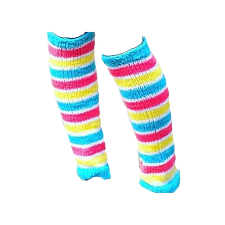 colorful leg warmers red yellow blue white