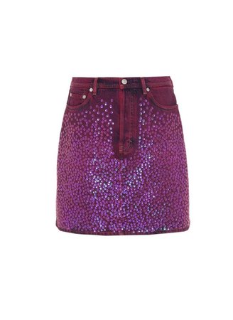 purple studded mini skirt faded Y2k
