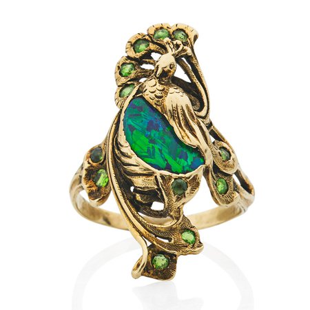 Peacock opal feathers ring - Google Search