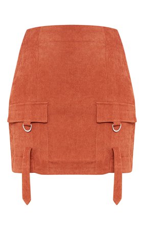 Rust Cord Pocket Detail Mini Skirt | Skirts | PrettyLittleThing