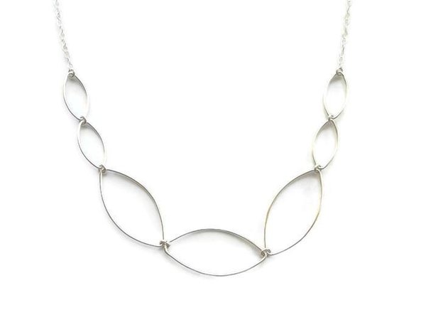 Sterling Silver Marquise Necklace, Statement Jewelry – Fabulous Creations Jewelry