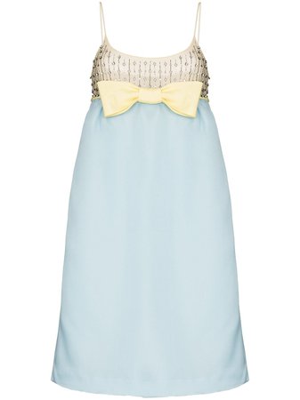 Miu Miu crystal-embellished bow-detail Dress - Farfetch