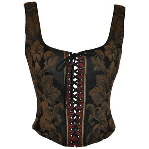 lace up floral bodice
