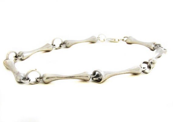Sterling Silver Bone Bracelet