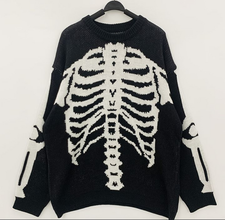 black skeleton sweater