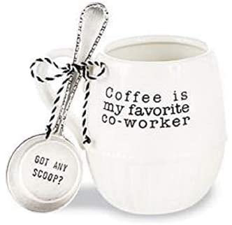 Amazon.com: Mud Pie Co Worker Coffee Mug Set, 14 oz | Scoop 5 1/2": Clothing