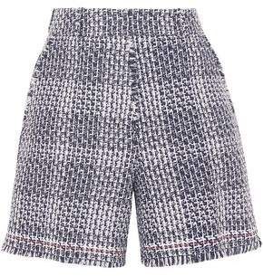 Checked Cotton-blend Tweed Shorts