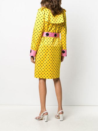 Moschino polka dot belted trench coat yellow A06010550 - Farfetch