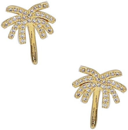 Crystal Palm Tree Stud Earrings