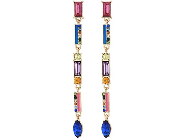 GUESS Multicolored Stone Linear Earrings | 6pm
