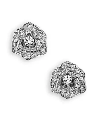 Piaget Rose Diamond & 18K White Gold Stud Earrings