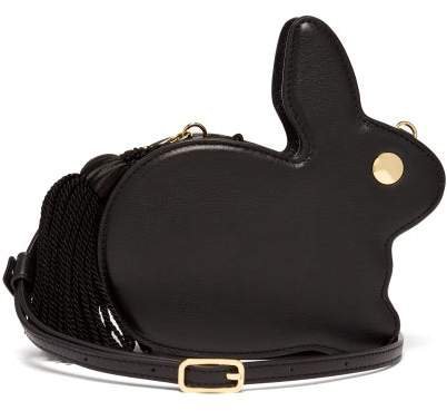 Bunny Tassel Leather Bag - Womens - Black