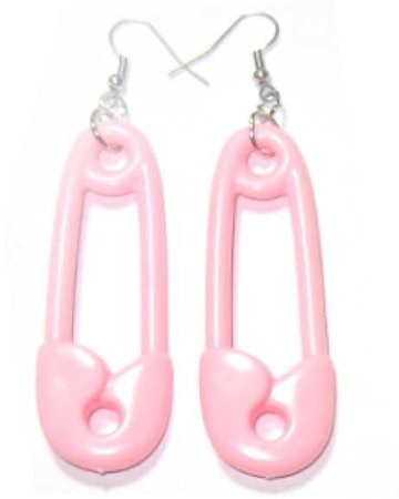 Pink Safety Pin Earrings