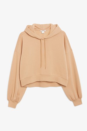 Cropped hoodie - Beige - Sweatshirts & hoodies - Monki WW