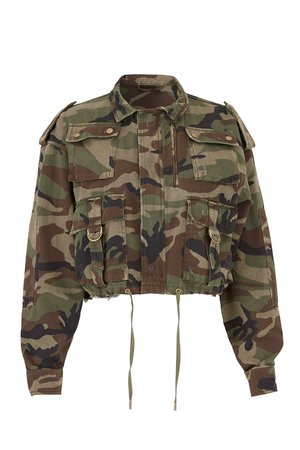 Camouflage Cropped Parka by The Kooples for $70 | Rent the Runway