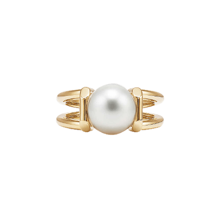 Tiffany HardWear South Sea White Pearl Ring in 18k Gold