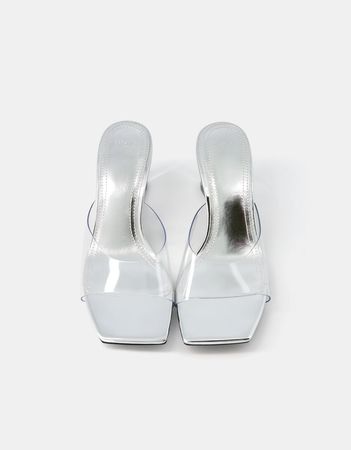 Vinyl heeled mules - Shoes - Women | Bershka