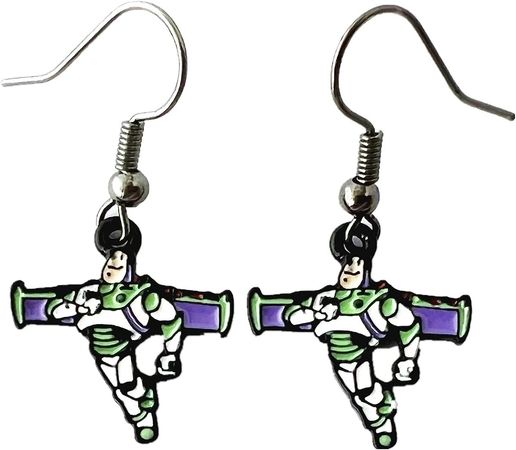 Amazon.com: Toy Stoy Earrings Quality Anime Cartoon Cosplay Jewelry Metal Buzz Lightyea Earrings Gifts for woman girl (2): Clothing, Shoes & Jewelry
