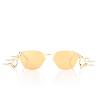 X Linda Farrow C4 gold-plated sunglasses