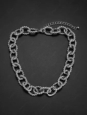 Braided Link Chain Choker Necklace In SILVER | ZAFUL 2024