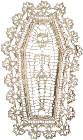 lace crochet coffin