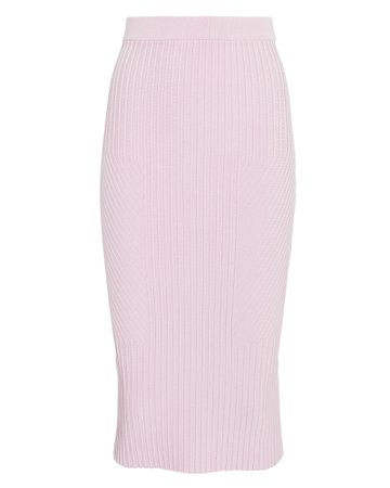 Lavender Rib Knit Pencil Skirt