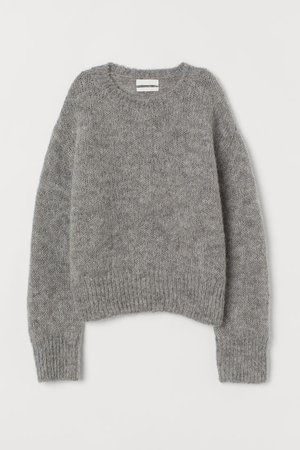 Knit Wool-blend Sweater - Gray melange - Ladies | H&M US