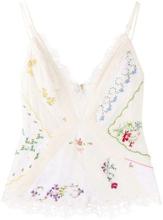 Handkerchief Embroidered Floral Camisole