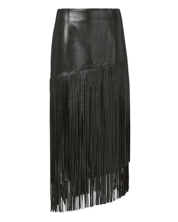 Mayaan Leather Fringe Skirt