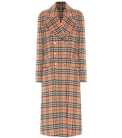 Vintage Check wool trench coat