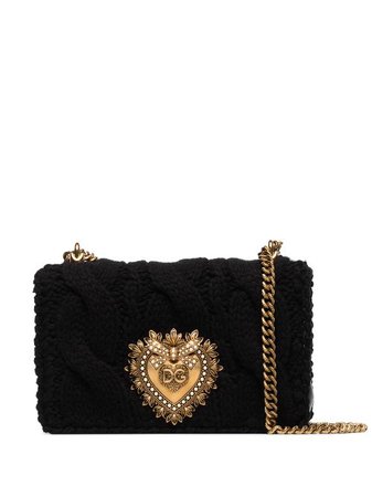 Shop Dolce & Gabbana knit-effect Devotion shoulder bag with Express Delivery - FARFETCH