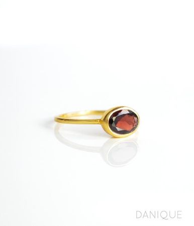 Tiny Garnet Ring January Birthstone Ring Stackable Gemstone | Etsy