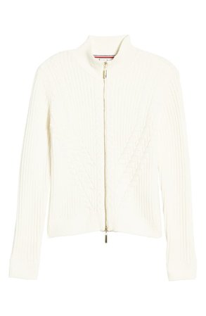 Tommy Hilfiger Cable Knit Zip Cardigan ivory